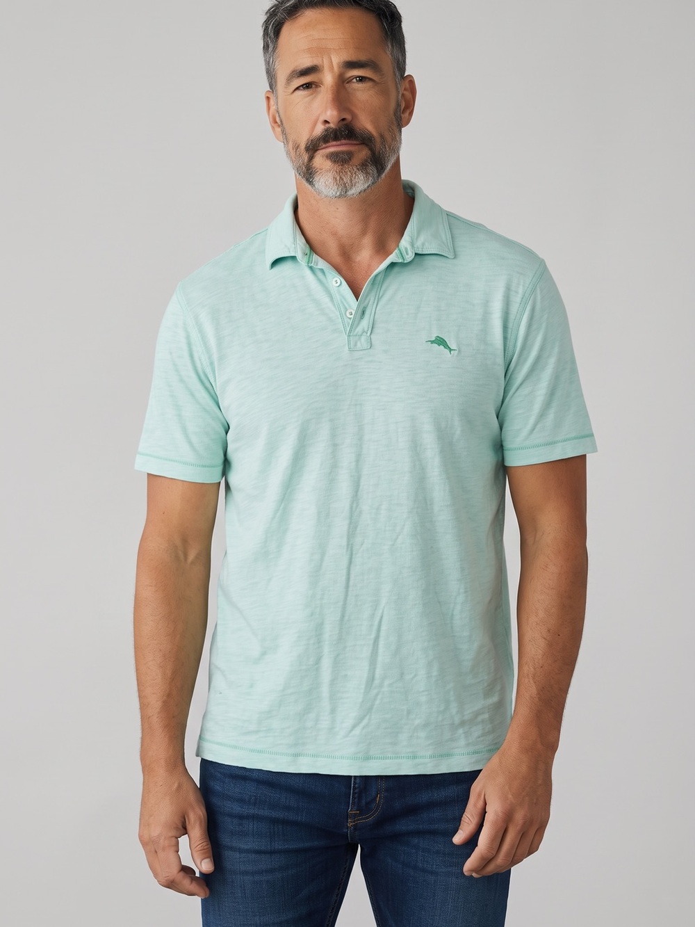 Tommy Bahama Seafoam Short-Sleeve Polo 94% cotton